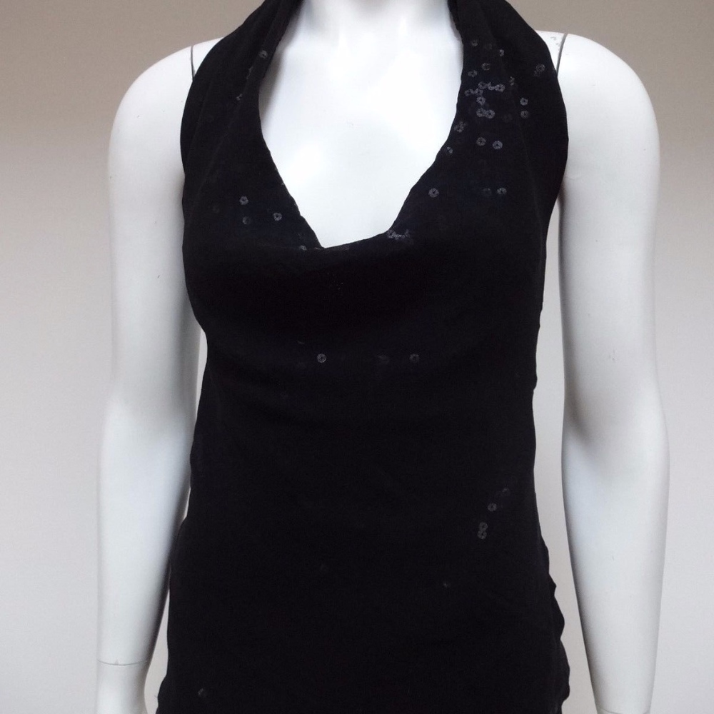 Backless Emanuel Ungaro sequin halter top